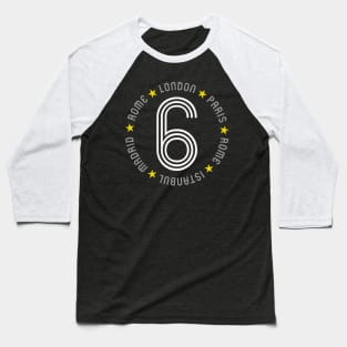 Six Cities, Six Stars Baseball T-Shirt